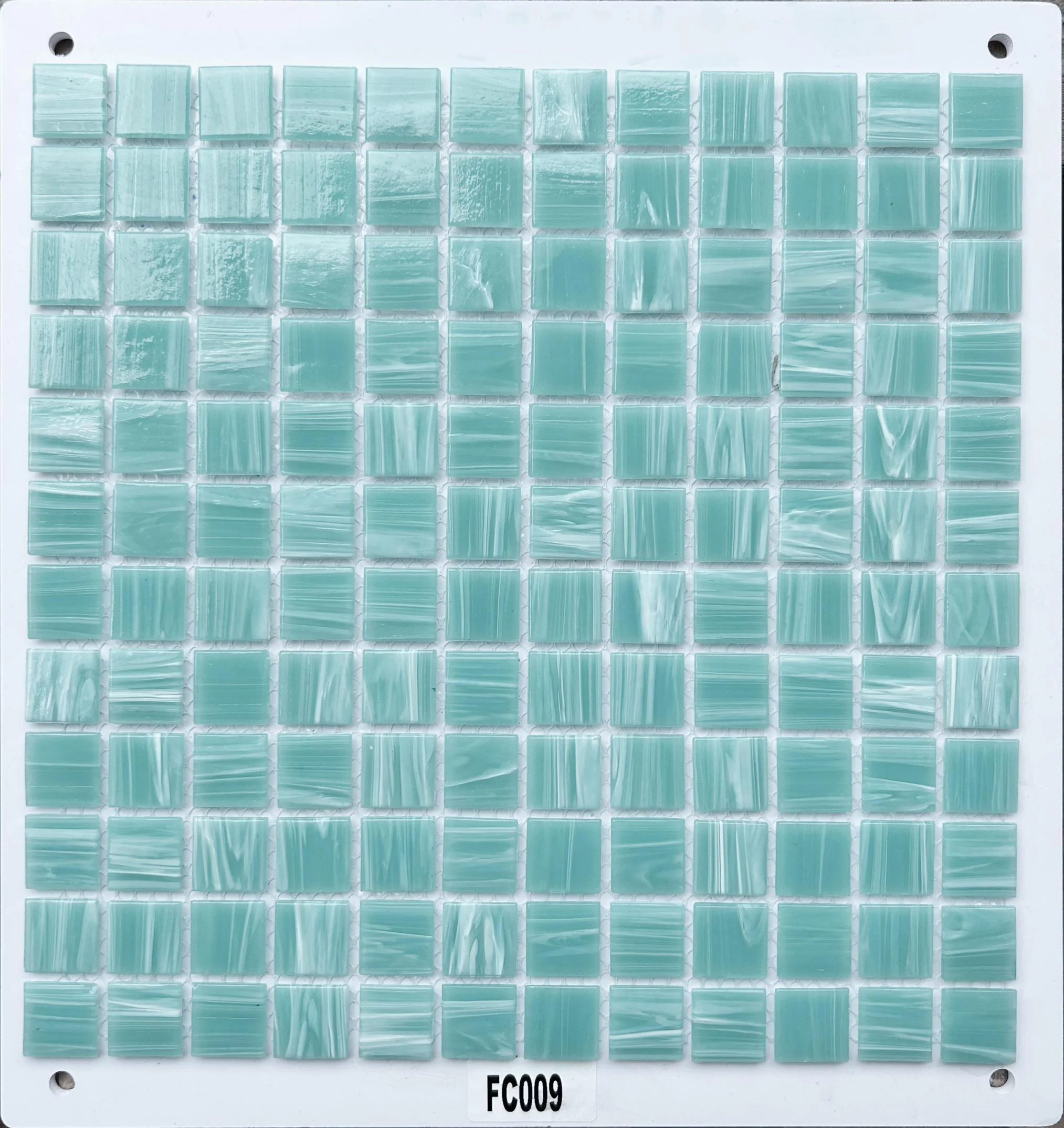 Factory fast delivery discount unique artistic turquoise green color glass mosaic netting parquet tiles swimming pool tiles