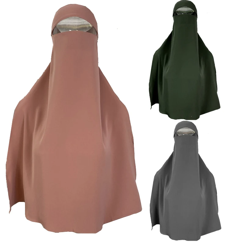 Islamic prayer hijab arabian abaya khimar ramadan muslim face cover half niqab veil women islamic scarf turban hijab