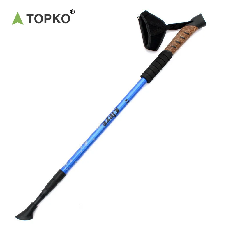 TOPKO Custom LOGO Foldable Cork Aluminum Cane Telescopic Non-slip Cane Trekking Pole Walk Stick