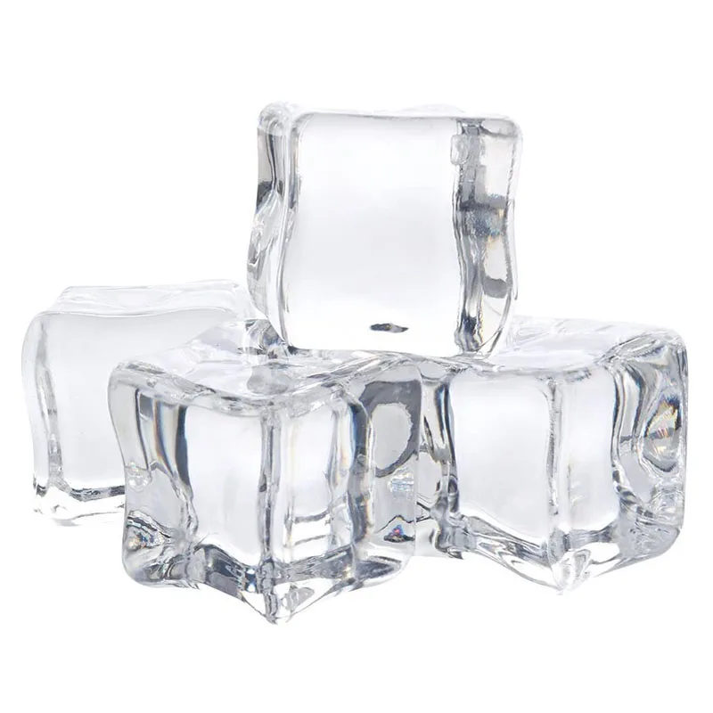 Faux Ice Cubes  Reusable Fake Simulation Acrylic Plastic Ice Cube For Bar Party Wedding Photography