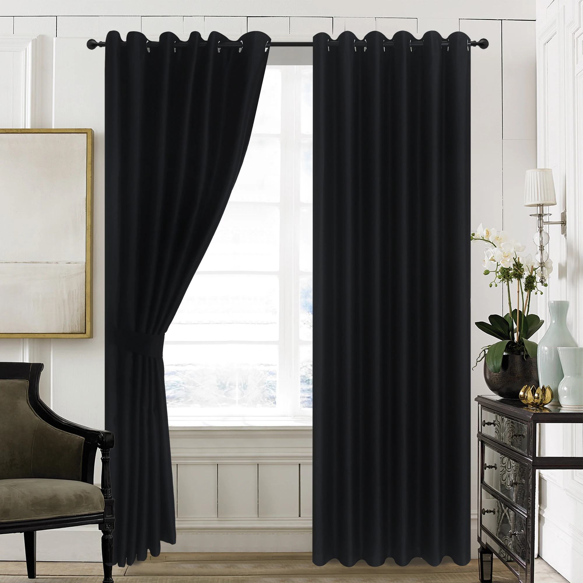 Best Selling Blackout Window Curtain Luxury Ready Made Solid Curtain For The Living Room