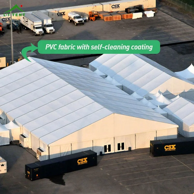 30x50m Large Heavy Duty Big Pvc Workshop Storage Hall Metal Prefabricated Aluminium Frame Industrial Temporary Warehouse Tent