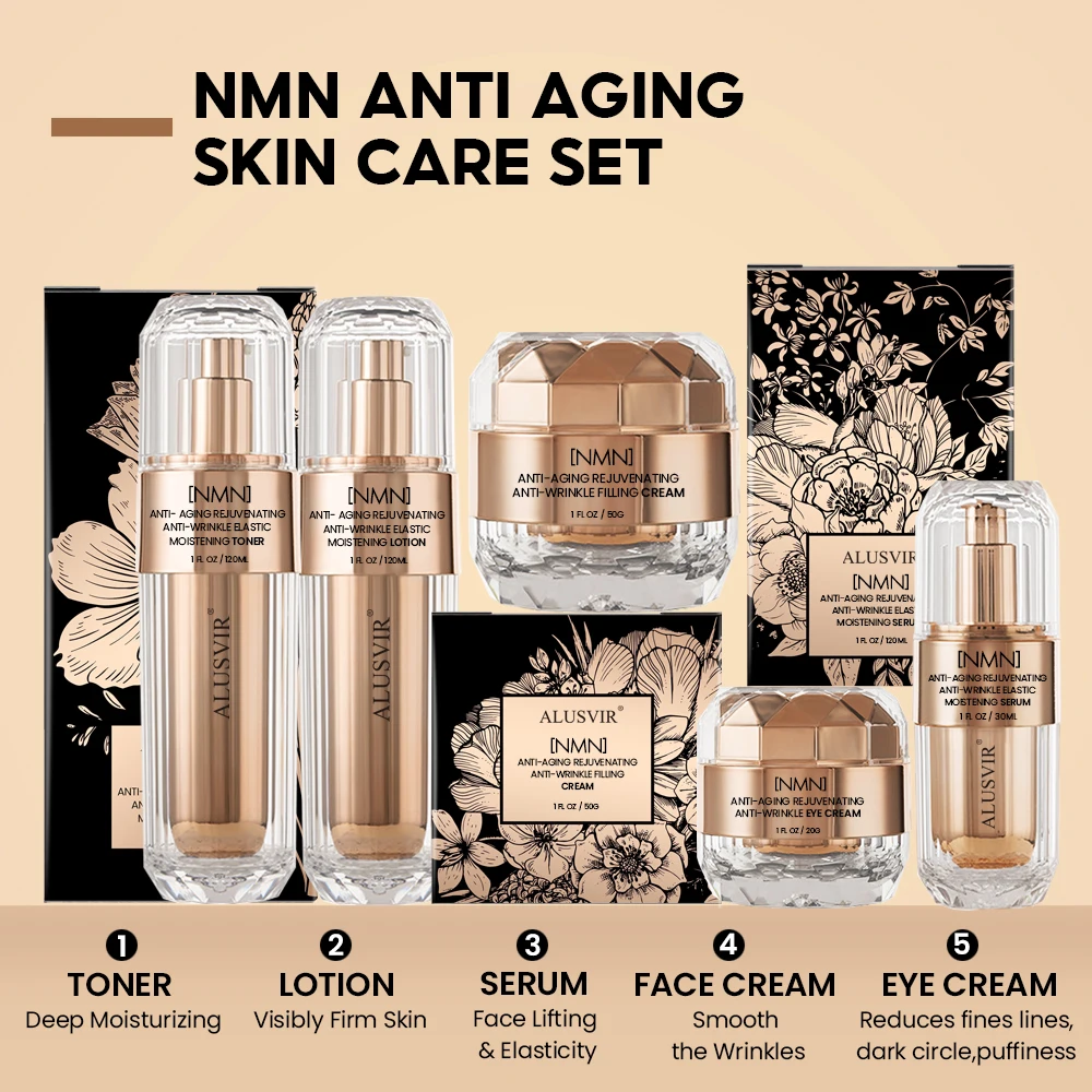 Luxury Women MNM Anti Aging Facial Set Rejuvenating Lift Firming Anti Wrinkles Face Cream Skincare Products Set Private Label