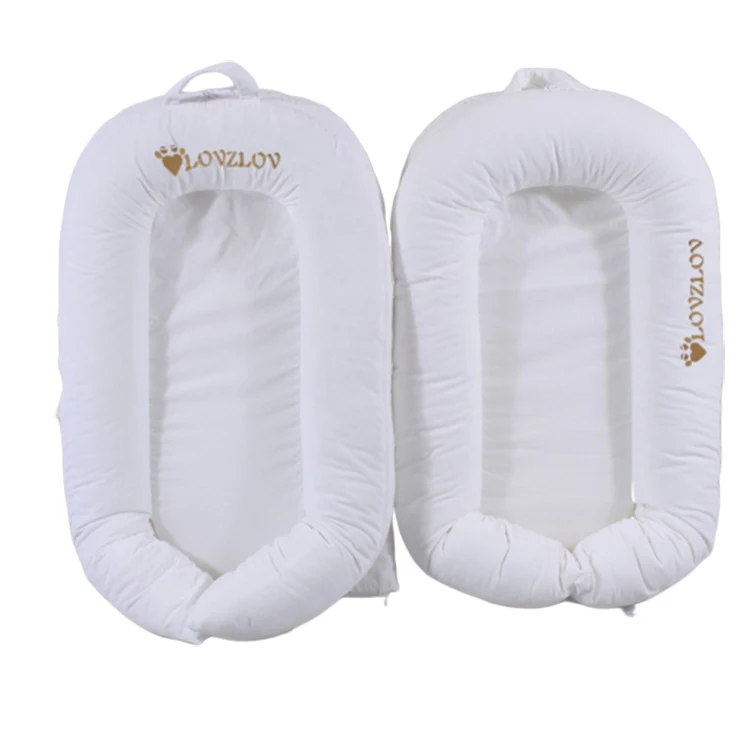 
Portable 100% organic corduroy cotton newborn baby sleeping pod round baby nest 