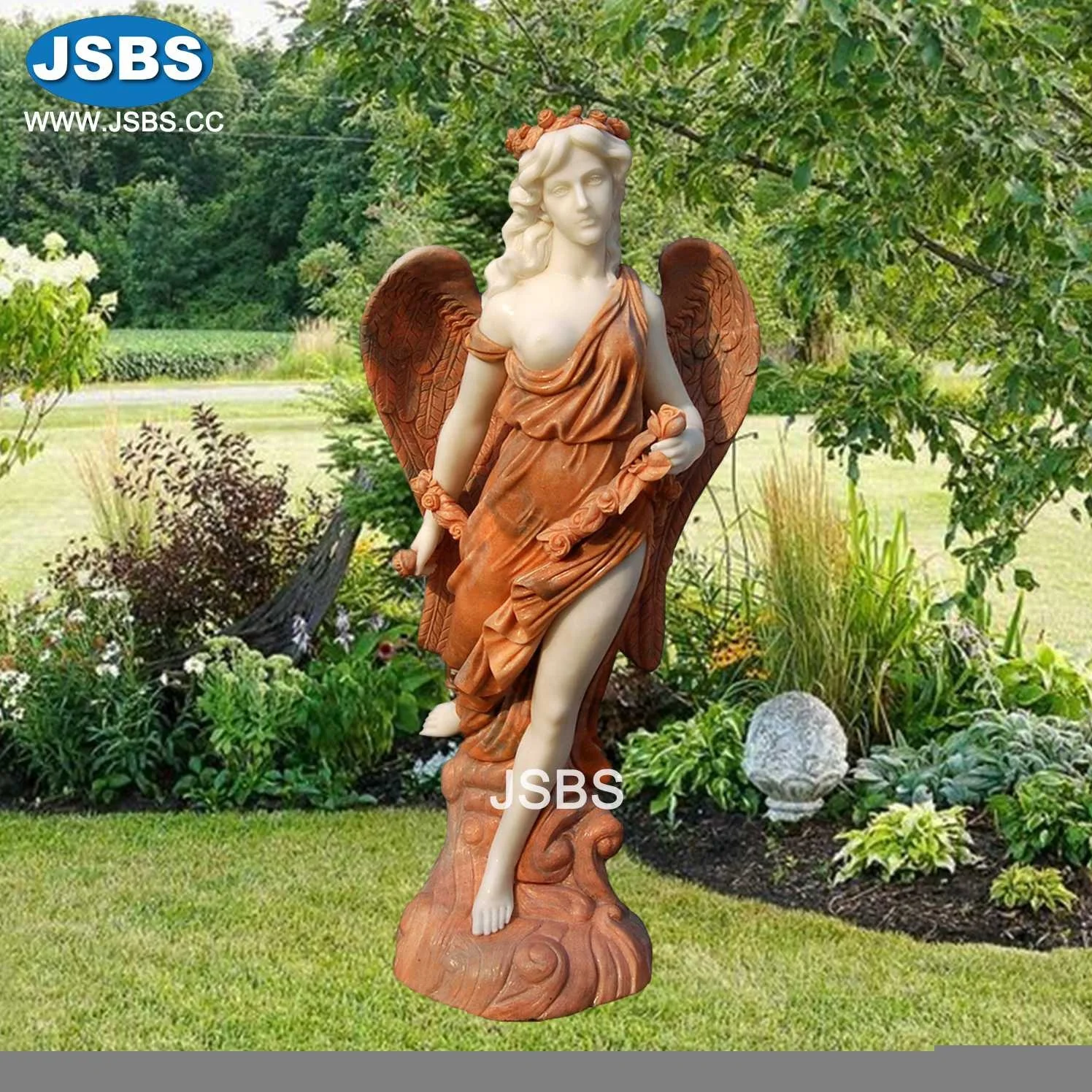 Outdoor Garden Little Kid Boy Nude Angel Statue