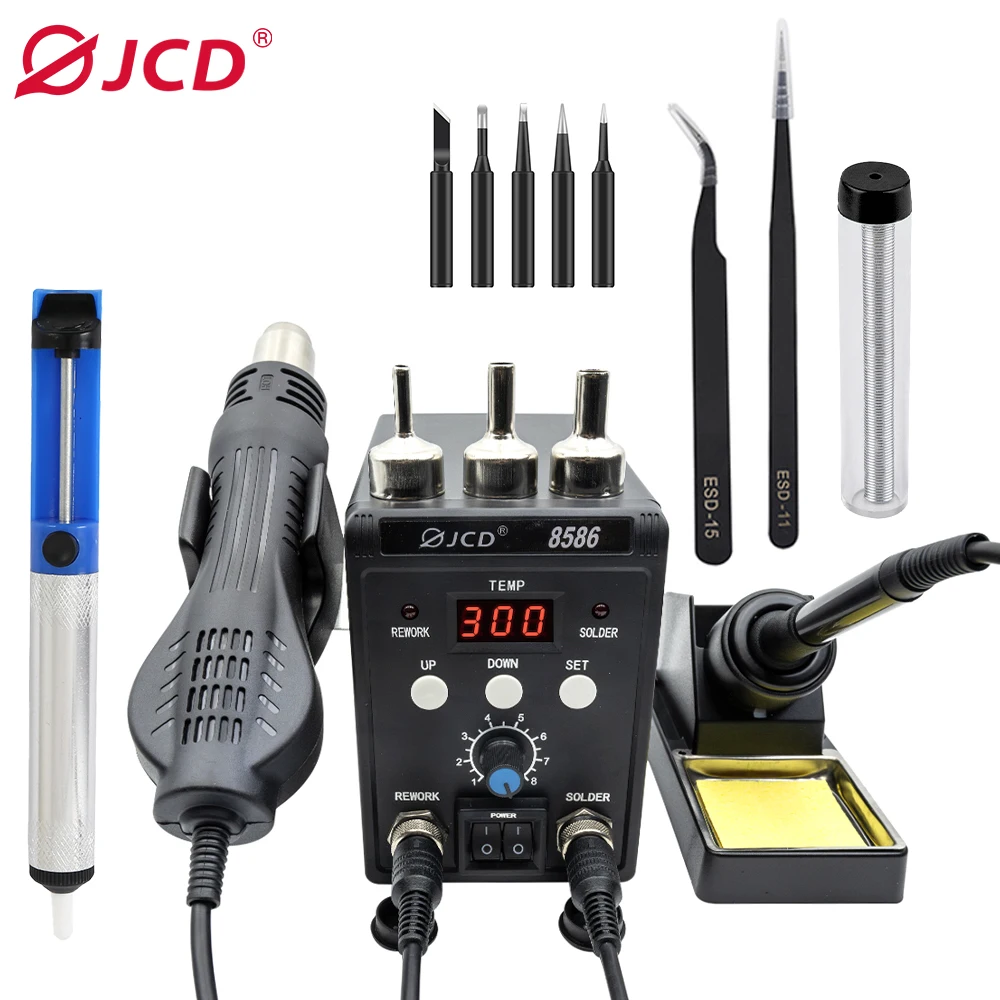 JCD 8586B6TK110V 220 В 700 Вт цифровой дисплей паяльная станция горячий воздух пистолет с SMD BGA переделочная