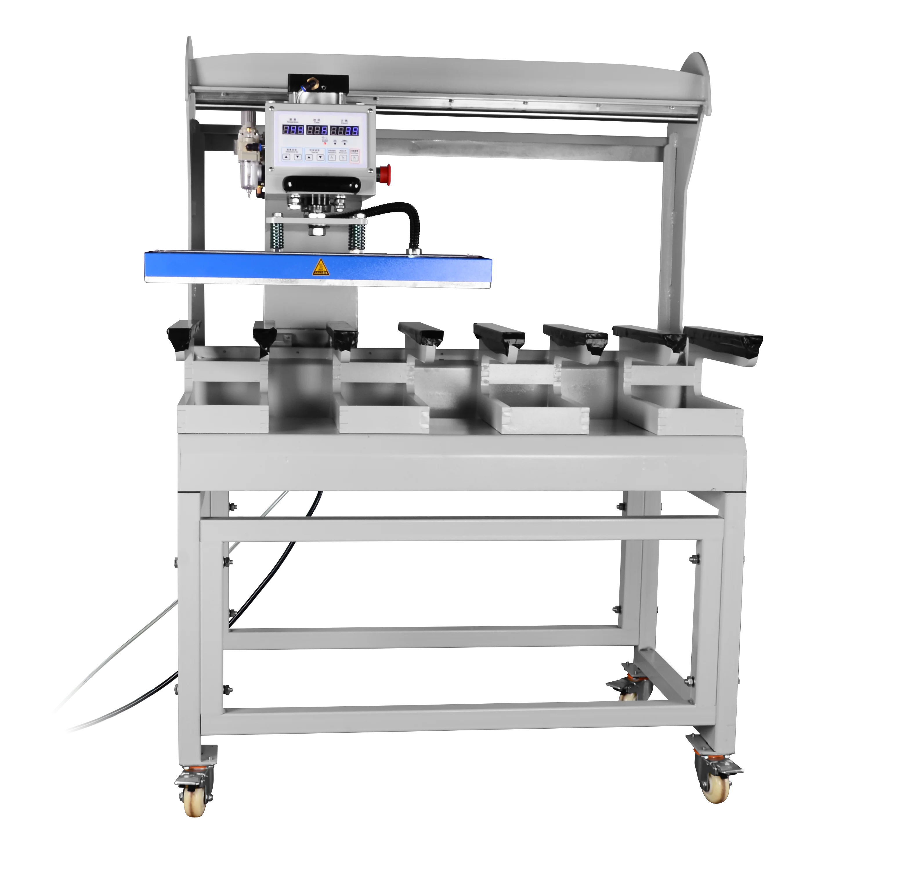 pneumatic 2 station heat press machine for flat press underwear/underpants /cloth sleeves fusion & bonding press