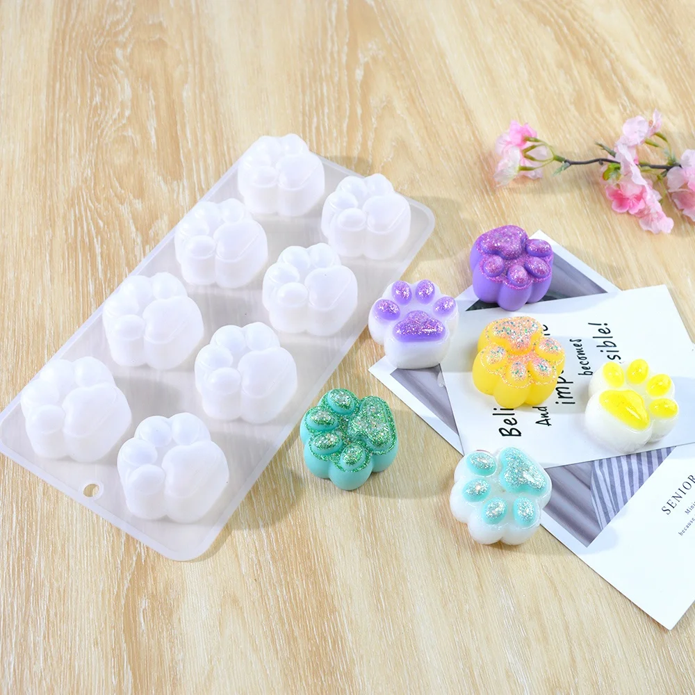 Silicone Mold Set Bear Cat Paw Resin DM148 DIY 3D Cake Tools Moulds for Craft Jewelry All-season Support