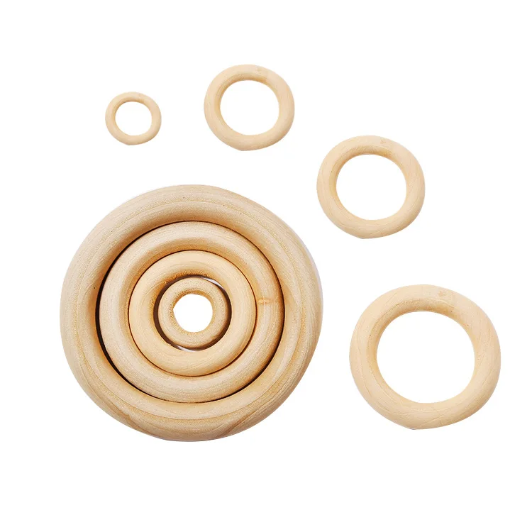Unfinished Wooden Handbag Hoops 70mm Natural Wood Ring Accessories DIY