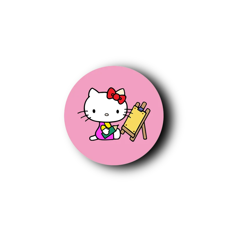 Gripping Phone Holder Cartoon Lovely Kitty Cat Design UV Printing ABS Mobile Phone Stand Customize Logo Phone Socket For iPhone