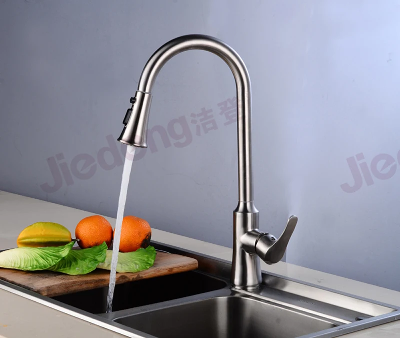 Exquisite Pull-out spray faucet 304 stainless steel kitchen sink tap