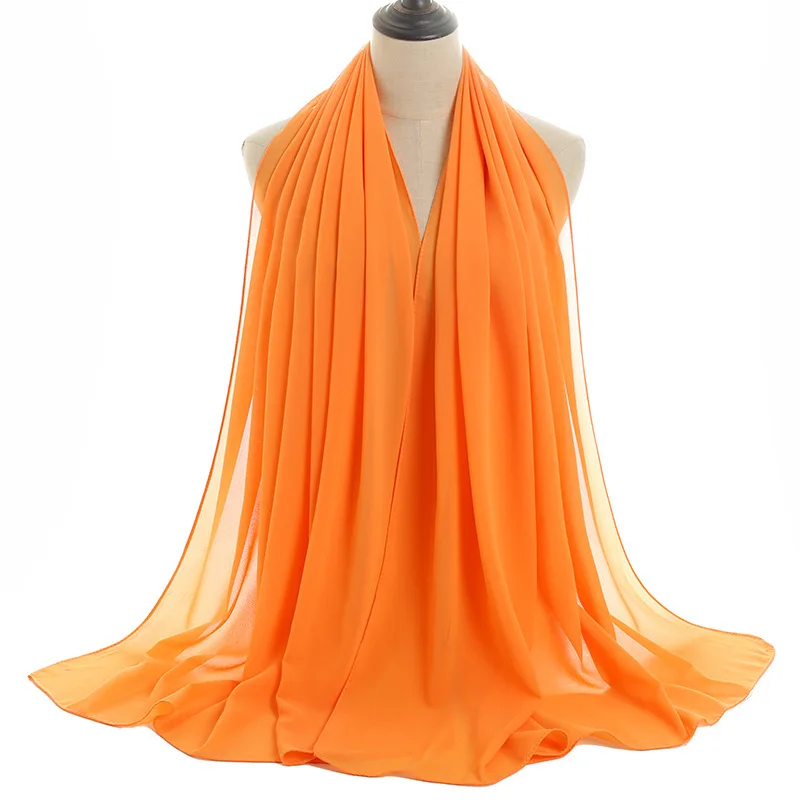 Breathable Hijab Wholesale Chiffon Long Scarf Malaysia Shawl Muslim Hijab Women Wholesale Hijab Indonesia 2022 New Arrivals