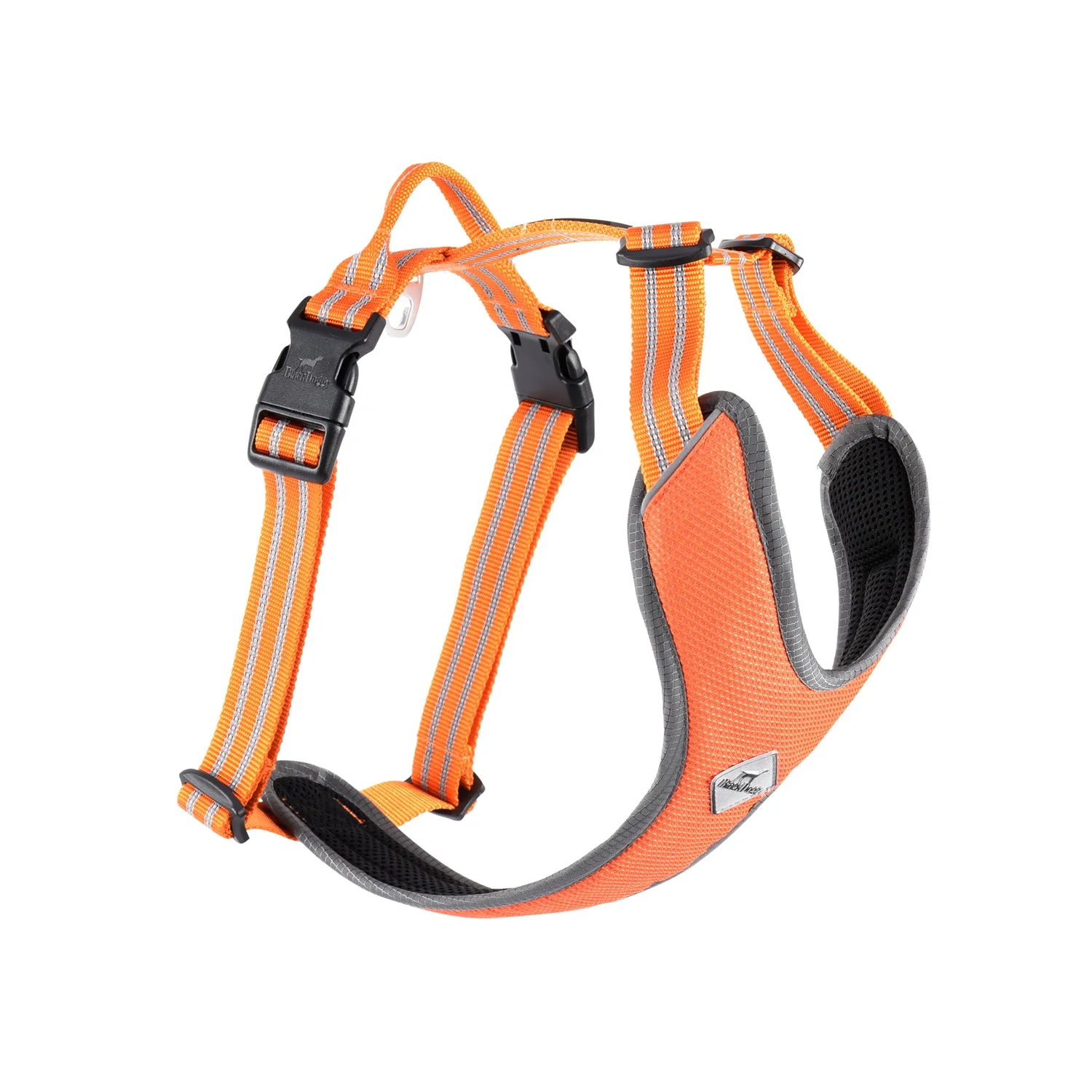 BlackDoggy Pet Clothing Dog Head Harness Reflective Pes Vest with Mesh Lining