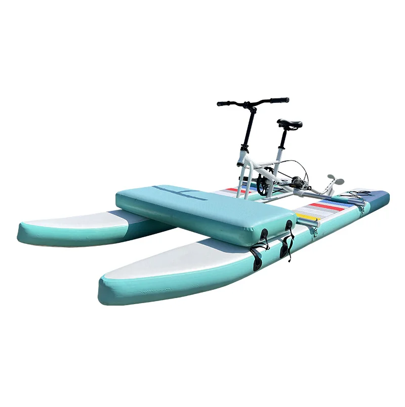 Customized Single/double person inflatable sup  for water custom floating  bicycle water bike