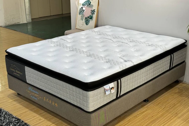 luxury pillow top ice silk pocket spring mattress queen king size roll up bed mattress hotel mattress wholesale