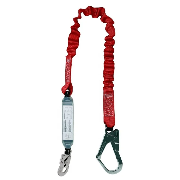 Single Leg Stretch Lanyard Fall Arrest Safety Harness Shock Resistant lanyard with energy absorption