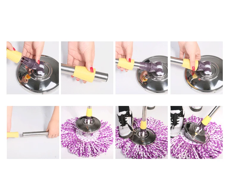 8L Capacity Bucket Super Easy Pedal 360 Degree Spin Magic Mop Lazy Floor Cleaner Mop