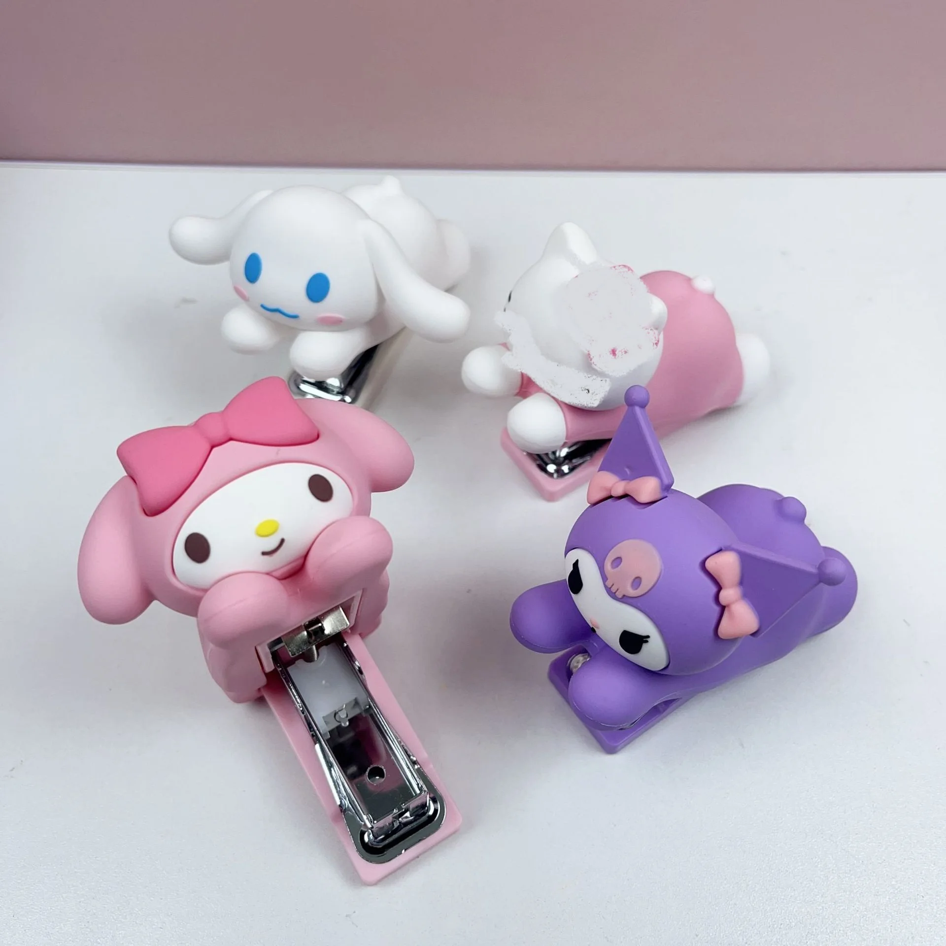 DHF Sanrioed Stapler Staple Kawaii Stationery Students Office Binding Tools Kuromi Cinnamoroll My Melody Kids Girls Gift