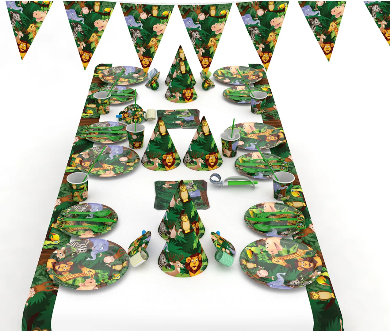 Wholesale Animal World Kids Birthday Party Supplies Decorations Set Tableware Paper Plates Cups