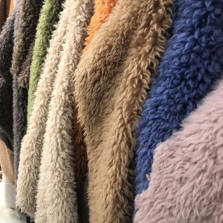 100% merino  Granular wool gradient ramp Teddy roll suiting   fabric high quality plain clothing pets home textiles