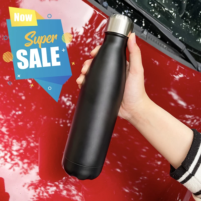 Double Wall Thermal Vacuum Flask Insulated Outdoor Sports Drink Cola Shaped 18/8 Stainless Steel Water Bottles with Custom Logo