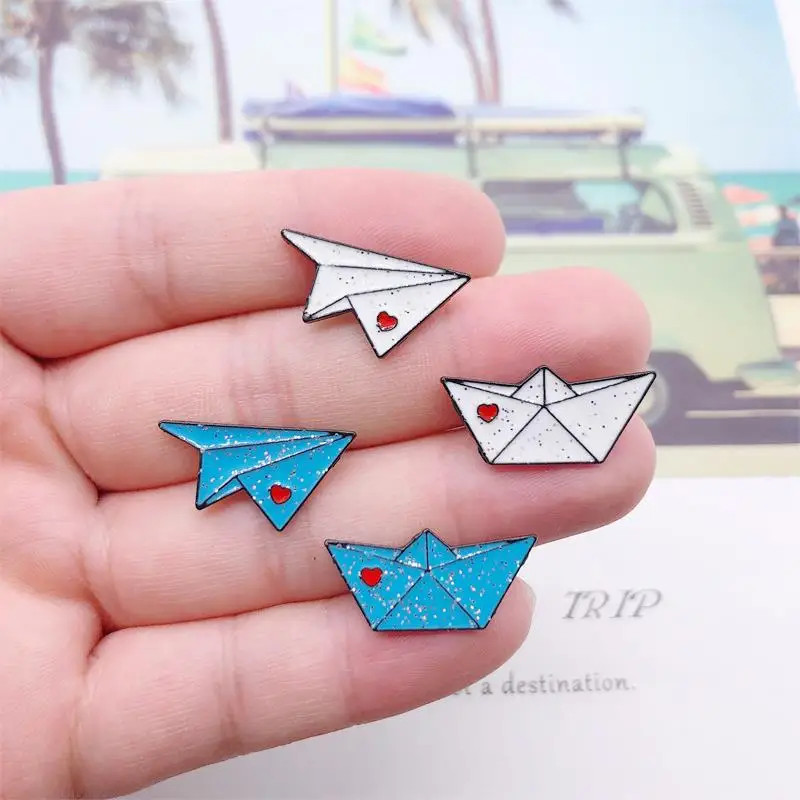 2 styles Airplane Enamel Pin  Colorful Badge Brooch Backpack Clothes Lapel Fashion  Gift for Friends