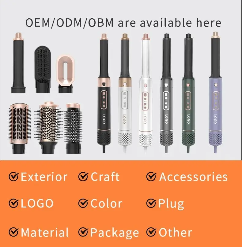 Zexi High Speed Hot Air Auto Curler Blow Dryer Comb Ionic Brushless 5 in 1 Hair Dryer Styler Curler sample 3 in 1 blow dry brush