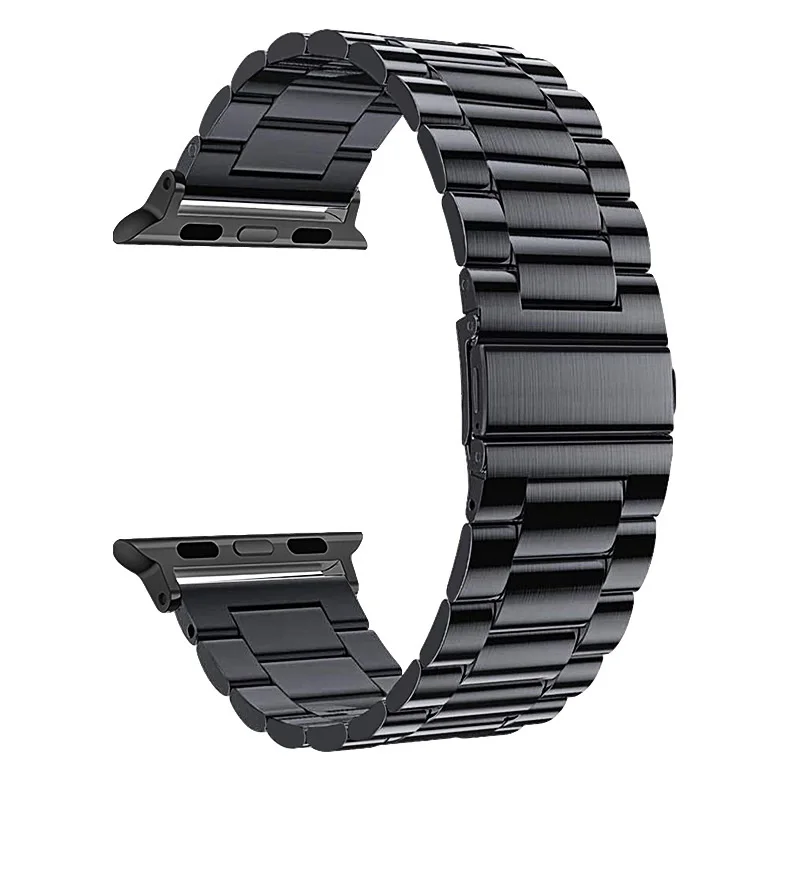 For Watch Series 6 5 4 3 2 Band Strap 40mm 44mm 42mm Black Stainless Steel Bracelet Strap Adapter for Watch Band 4 3 38mm