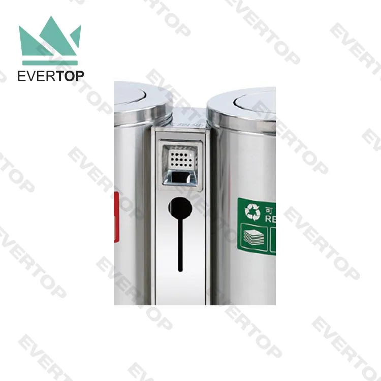 SD-08B Metal Dustbin Swing Top Sorting Rubbish Waste Recycle Garbage Can 70L with Cigarette Bin Swivel Lid Classified Trash Can