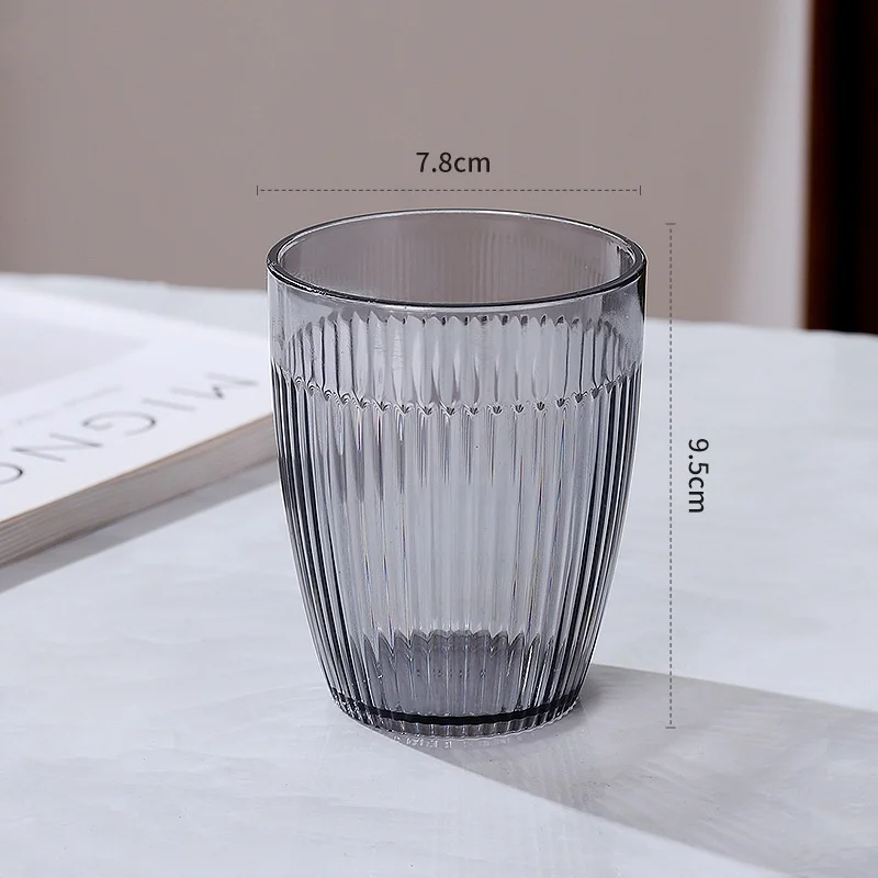 New Products 2024 Drinkware Premium Vertical Stripes Coffee Mugs Beverages Cappuccino Tea Whiskey plastic cup for hotel