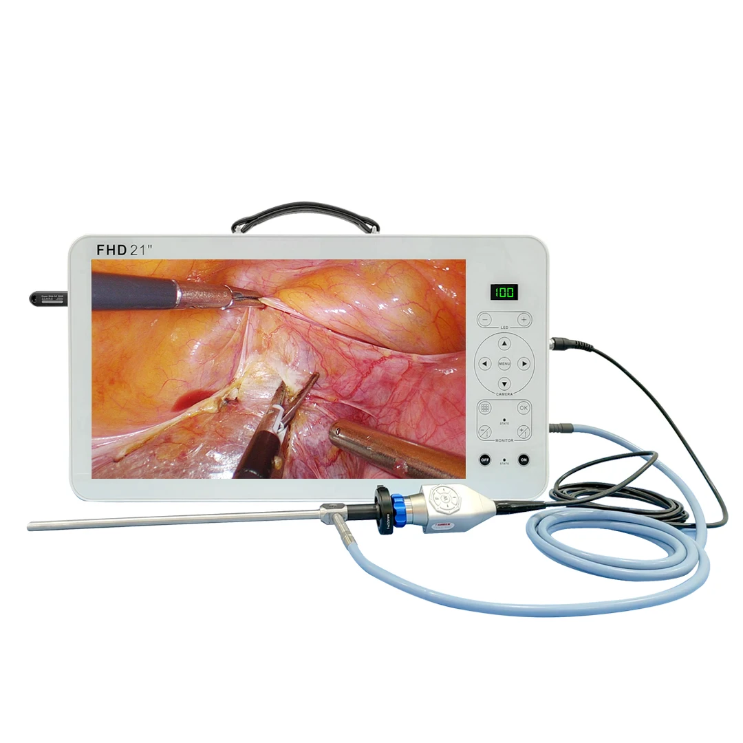21 inch portable medical laparoscopic cameras/otoscope camera system full hd endoscope 4 in 1 machine