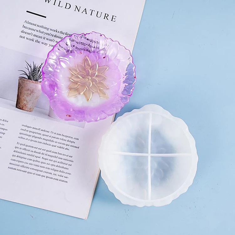 YS DIY Leaf Plate Petal Storage Mould Organizer Decoration Silicone Jewelry Mold Home Office Making Ashtray Candle Plaster Tools