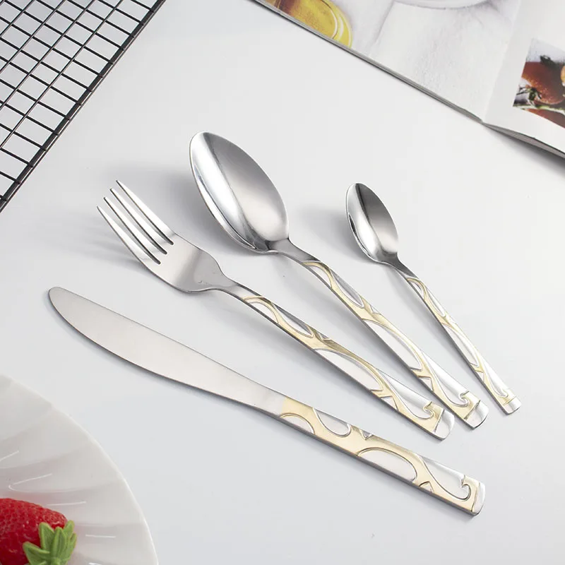 Традиционная деревянная коробка 72 шт. набор столовых приборов из нержавеющей стали серебряные наборы