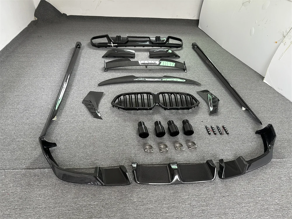 LD Style X6M Body Kit For BMW X6M F96 Front Lip Side Skirts Top Wing Spoiler F96 X6M Carbon Fiber Body Kits 2019+