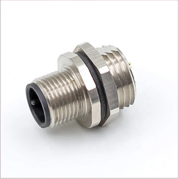 Waterproof M8 3 4 5 6 8 Pin Male Sensor Connector Front Panel Mount Straight Solder Type