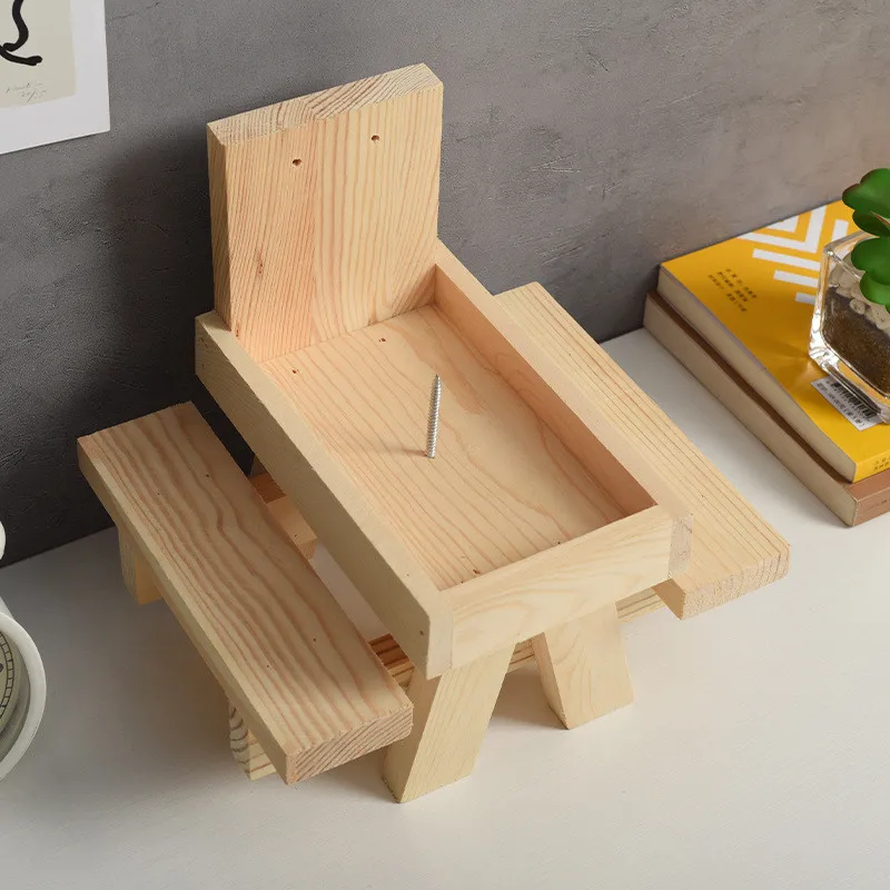 
Squirrel Picnic Table Feeder, Lalafancy Wooden Picnic Table Feeder for Squirrels with Corn Cob Holder, Squirrel and Chipmunk Gif 