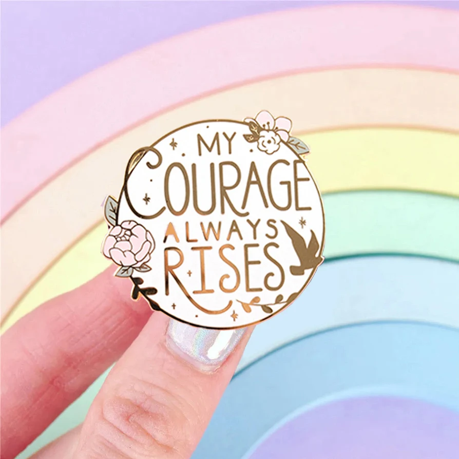 Full Color flower hard enamel lapel pin custom magnet badge