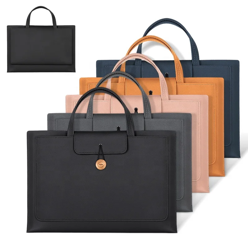 custom portable business 15.6 inches computer bag for MacBook Air13.3 case waterproof PU leather laptop sleeve bag 16 inch