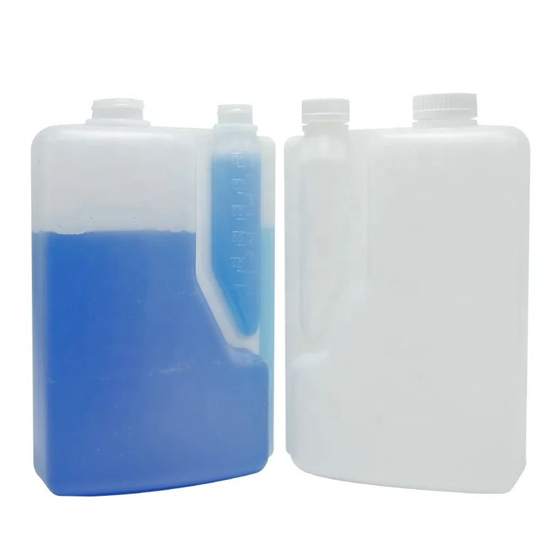 2000ml Natural Colored Fuel Bottle HDPE Chemical Bottle Plastic Double Neck Bottles For Fuel Additive, Fertilizers ect.