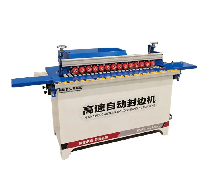 Automatic auto PVC melamine MDF veneer woodworking wood end cutting trimming buffing edge banding bander edgebander machine