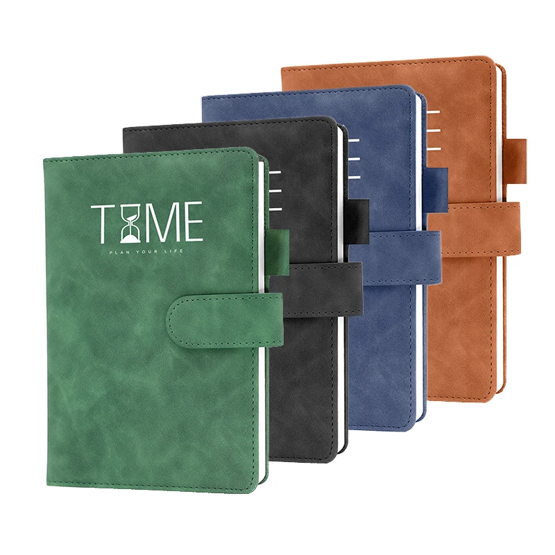 Coloring Leather Cover Book Leather Journal Notebook Advent Note Book 2025 OEM Blue Black Pink Diary Schedule Plan 120 Sheets
