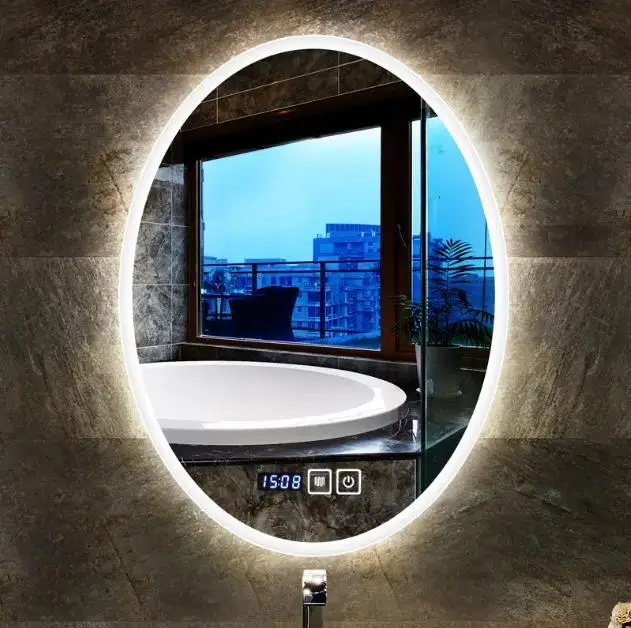 Europe Standard Modern Luxury Home Decorative Smart Rectangle Silver Mirror LED Bathroom Frameless Backlit Wall Glass mirror