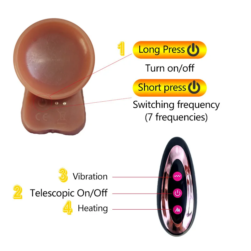 Wireless Remote Control Heating Penis Telescopic Realistic Vibrating Dildo Tongue Licking Swing Dildo For Women Sex Masturbation