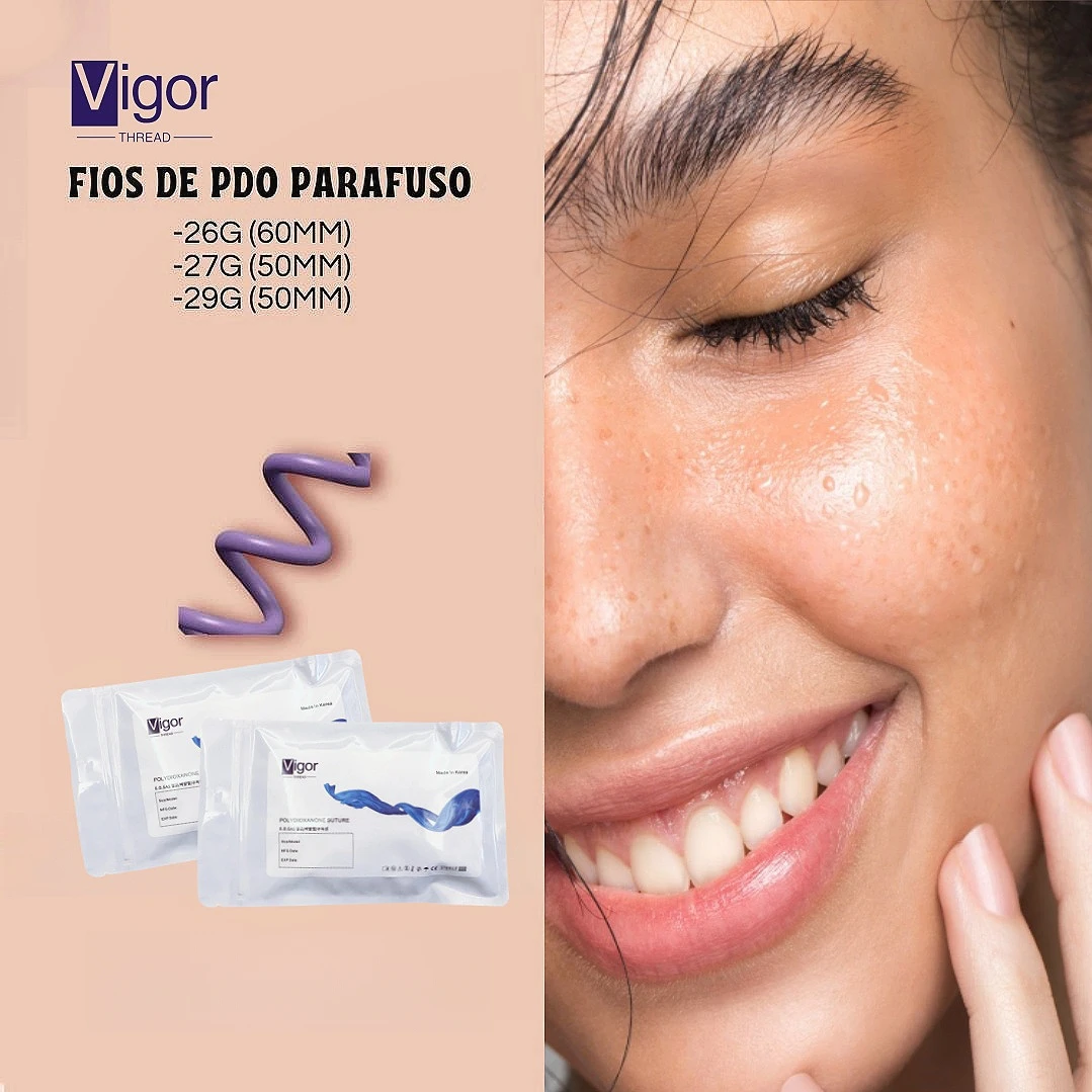 Vigor wholesale pdo thread lift nasal tip treatment gold thread face lift pdo cog 6d thread 19g 18g 100mm 120mm