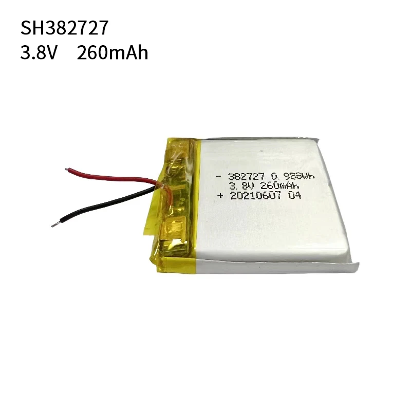 High Quality Lithium Ion Battery 382727 3.8V 260mAh Lithium Polymer Battery Mini Gps Tracker Long Life Battery