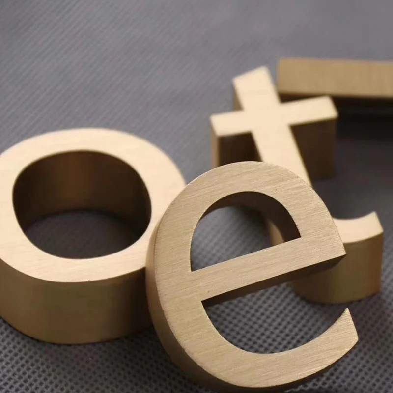 Custom Gold Metal Letter 3D Metal Chromed Letters Company Wall Logo Business Sign