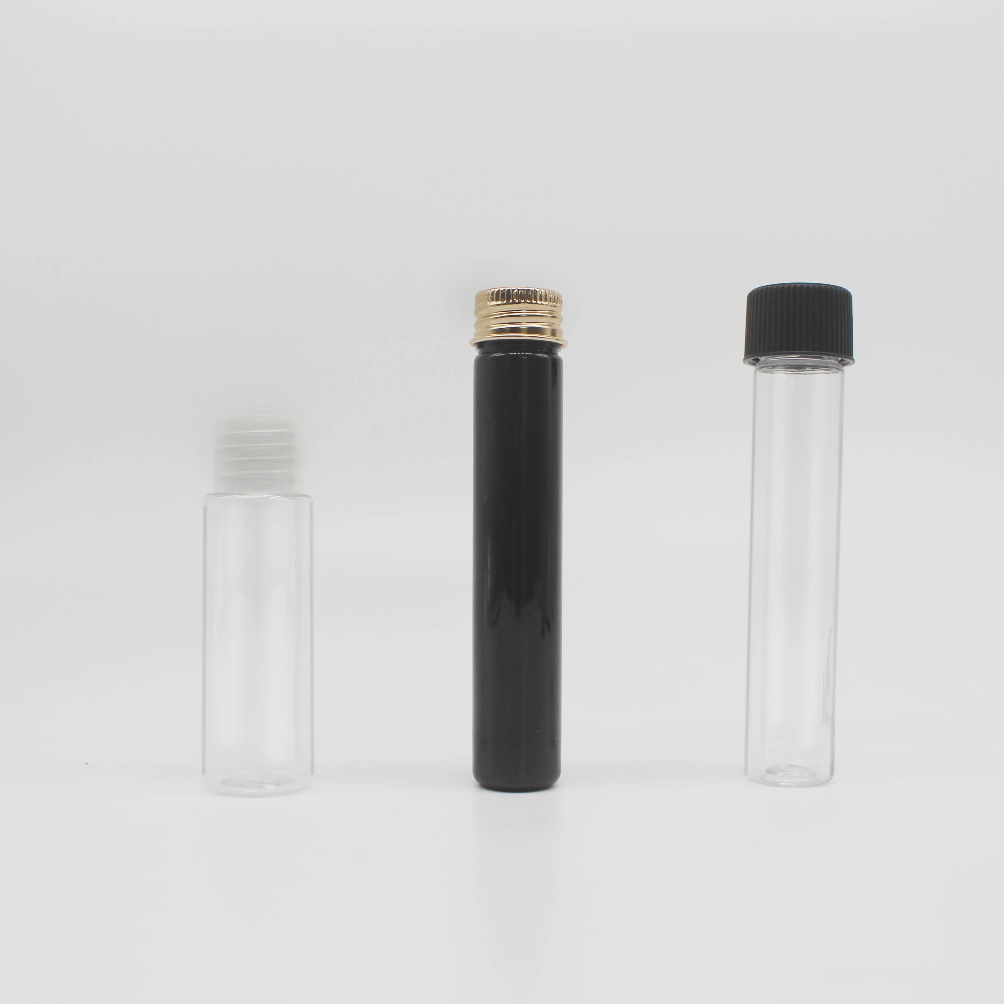 flat bottom test tube with gold color aluminum top,plastic cap custom capacity