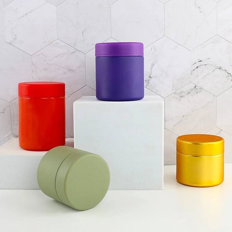 14g 7g 3.5g 3oz Flower Glass Jar with Colorful CR Plastic Lid