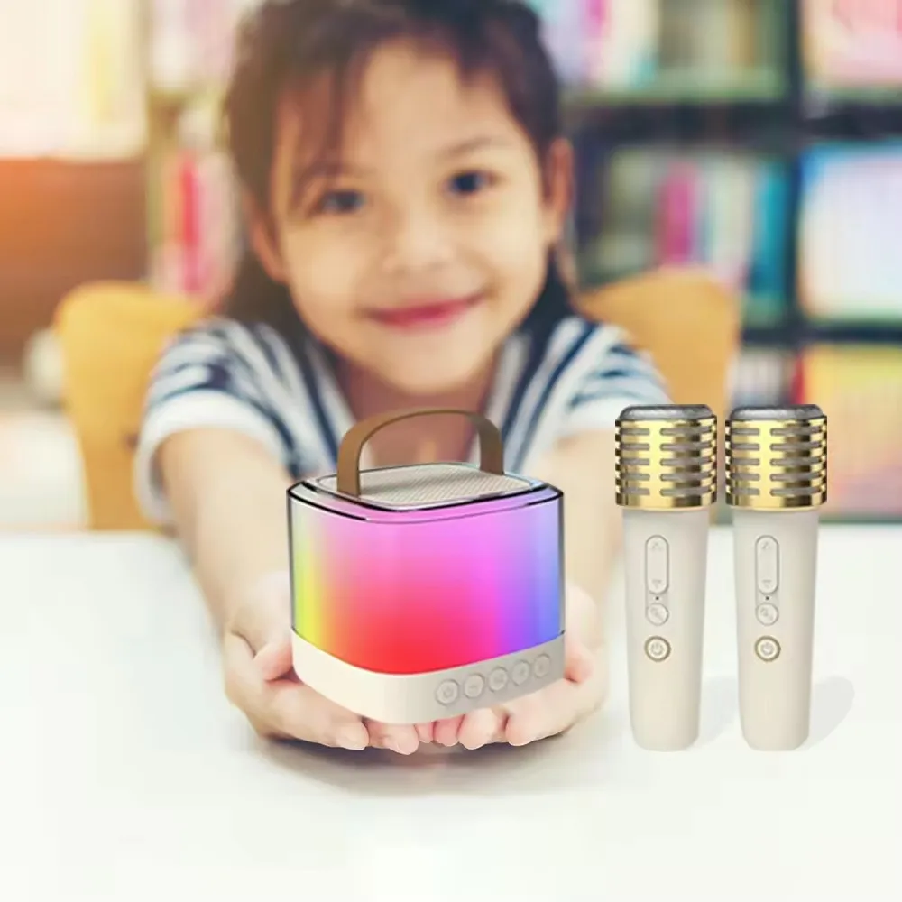 T7 Mini Portable Machine Kids Music Player With Wireless Mic Microphone Professional Blue tooth Speaker Karaoke For Home