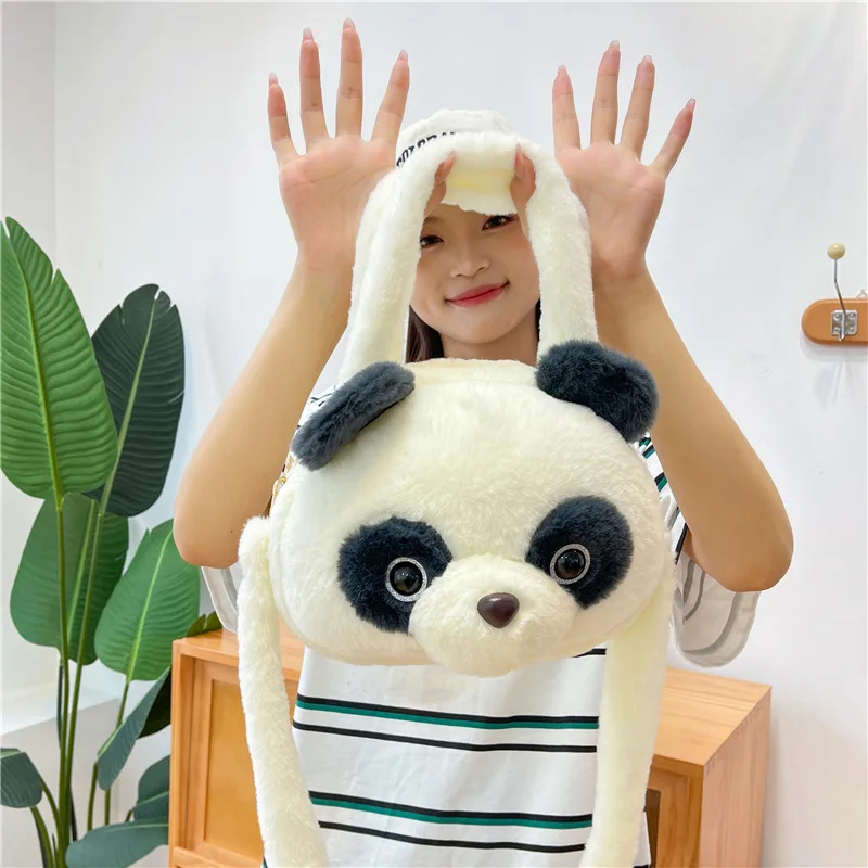 Kids School Bags Cute Panda Stuffed Animals Toys Shoulder Bag soft toys for Girl gift Panda Plush Bag With Handle